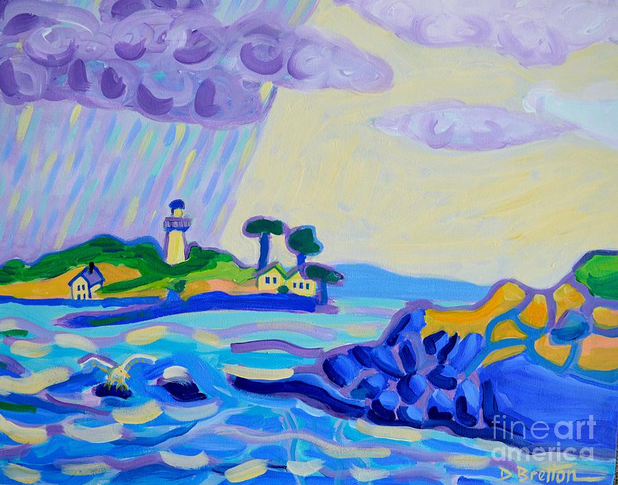 Stormy Sail Out to Little Misery Island Painting by Debra Bretton Robinson