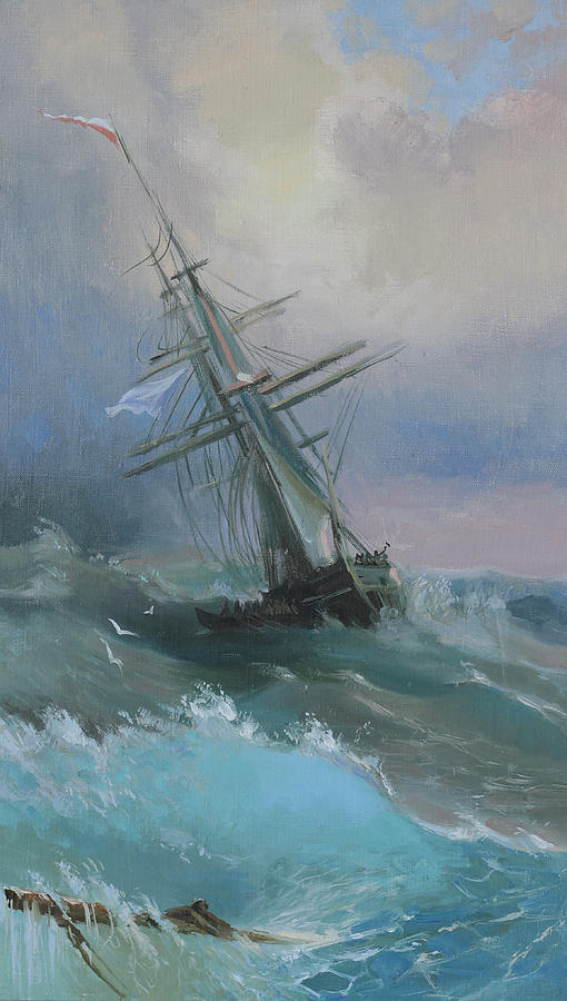 Stormy Sails Painting by Ilya Kondrashov