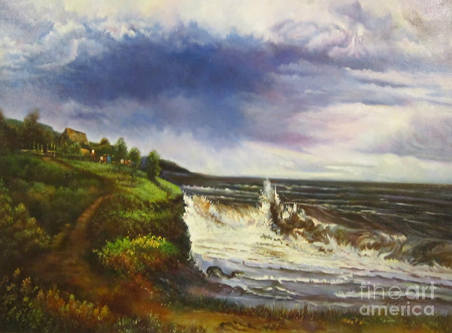 Impressionism Painting - Stormy Sea by Farideh Haghshenas