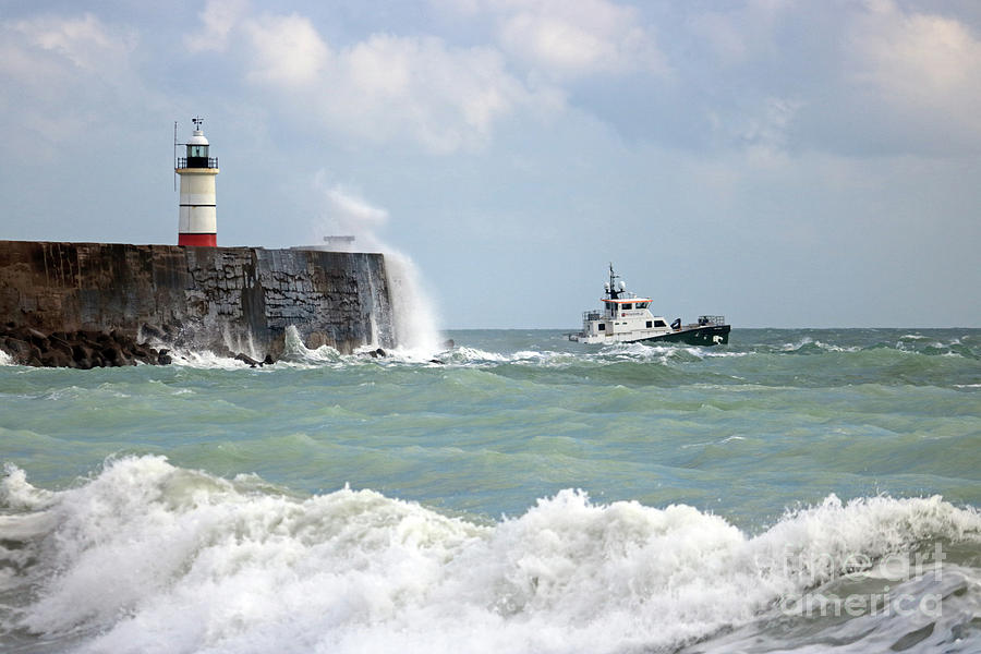 Stormy seas Newhaven Sussex Photograph by Julia Gavin