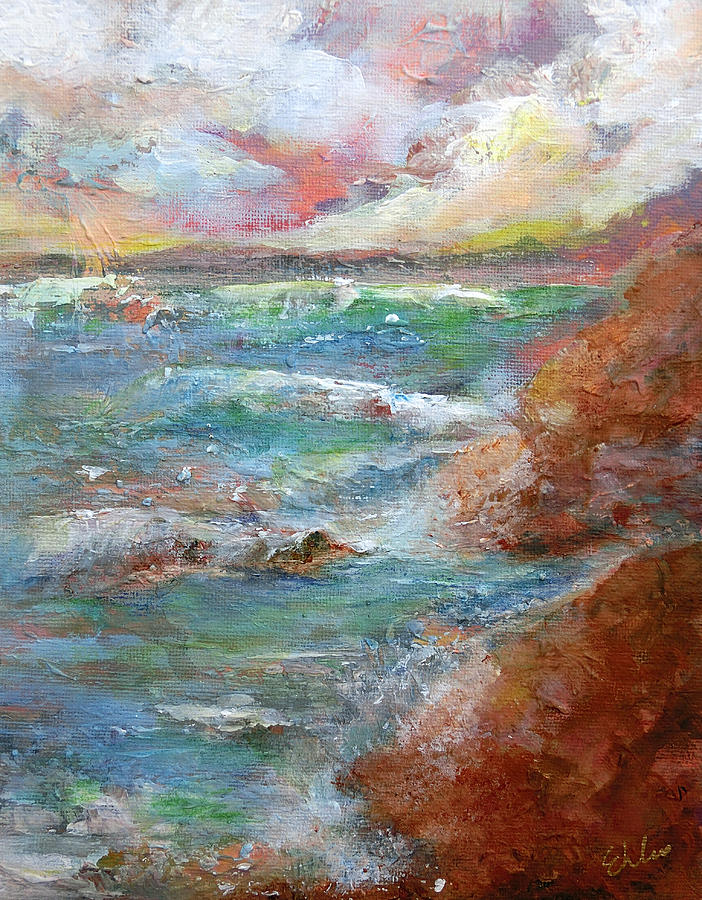 Beach Painting - Stormy Seas Seas by Cheryl Ehlers