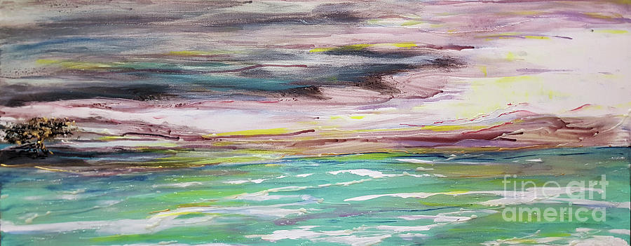 Stormy Seascape Painting by Cheryle Gannaway