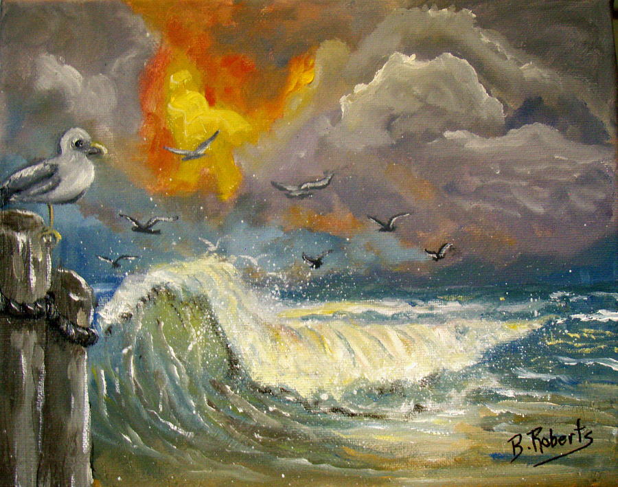 Stormy Skies Painting by Bobbie Roberts