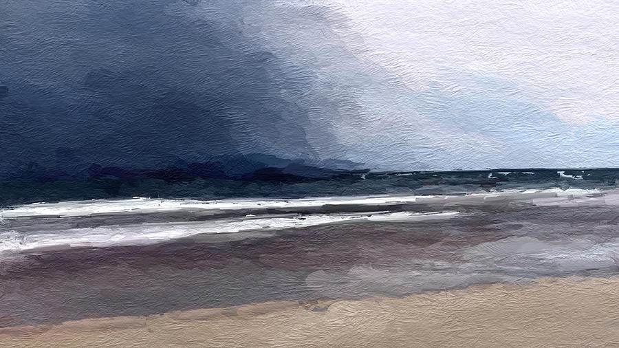 Stormy Skies Over Beach Mixed Media by Anthony Fishburne