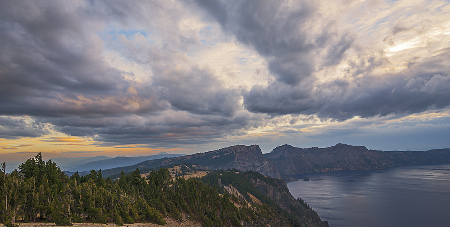 Stormy Skies over Crater Lake Photograph by Loree Johnson