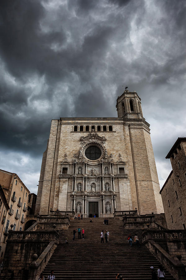 Stormy Sky Above Cathedral of Saint Mary of Girona Photograph by Artur Bogacki