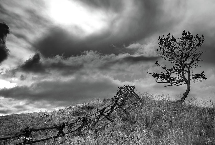 Black And White Photograph - Stormy Sky at the Ranch by Phil And Karen Rispin