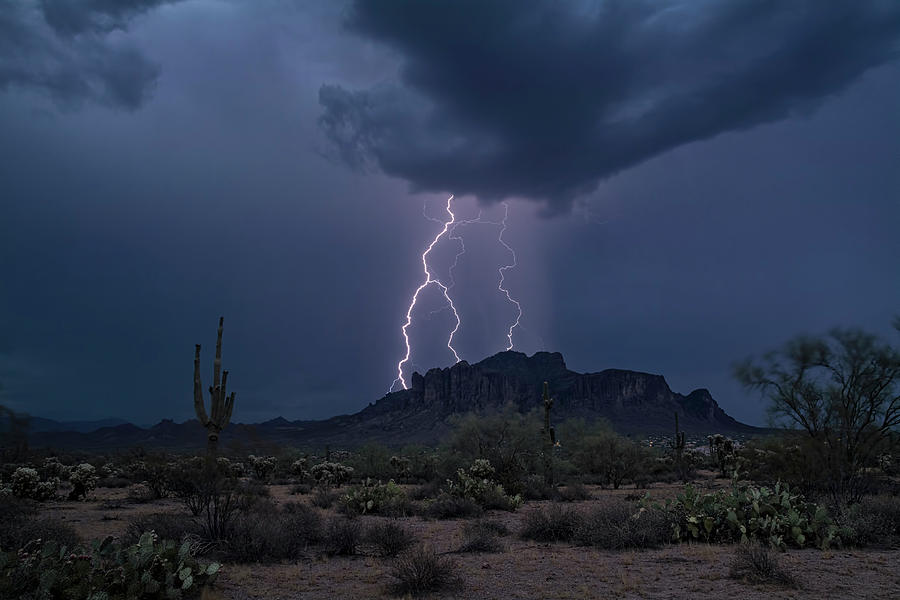 Mountain Photograph - Stormy Sonoran Evening  by Saija Lehtonen