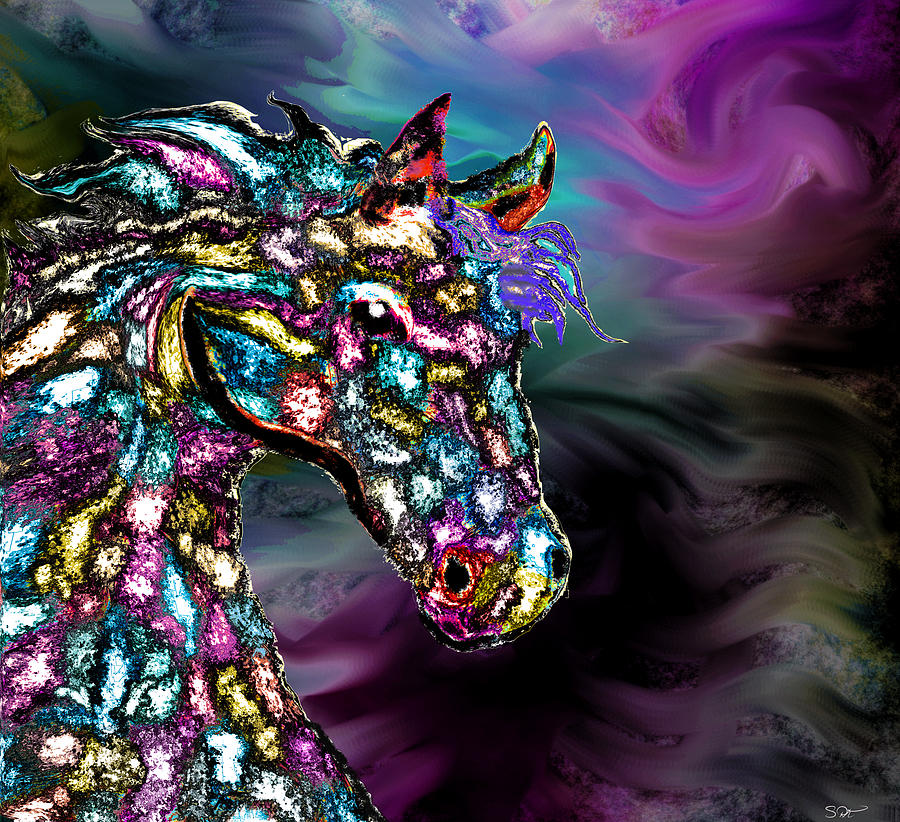 Stormy Stallion Digital Art by Abstract Angel Artist Stephen K