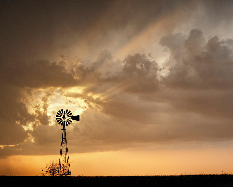 Stormy Sunset and Windmill 05 Photograph by Rob Graham