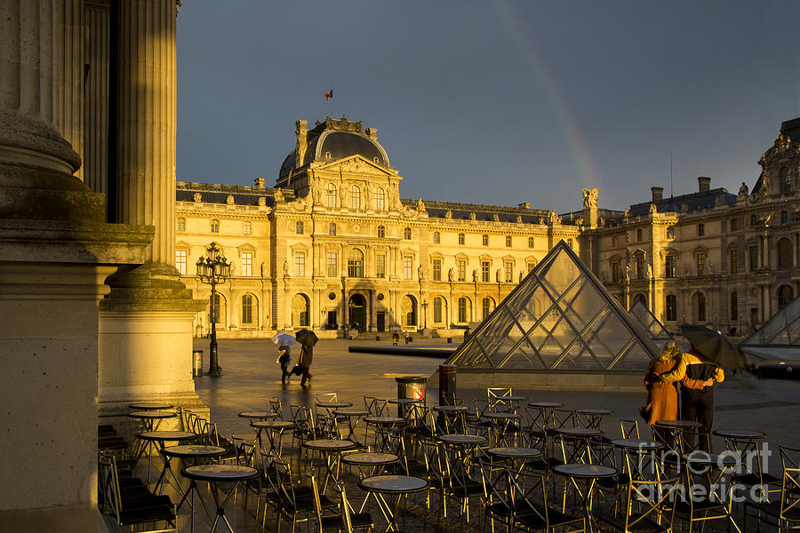 Stormy sunset at Musee du Louvre Photograph by Brian Jannsen