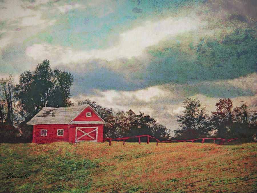 Stormy weather on the farm Digital Art by Bonnie Willis