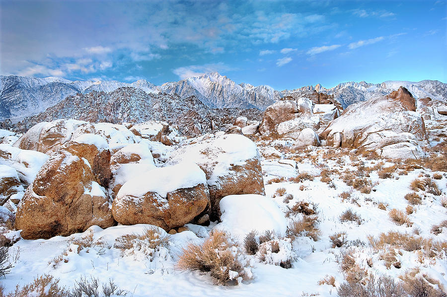 Stormy Winter Sunrise Alabama Hills California Photograph by Dave Welling