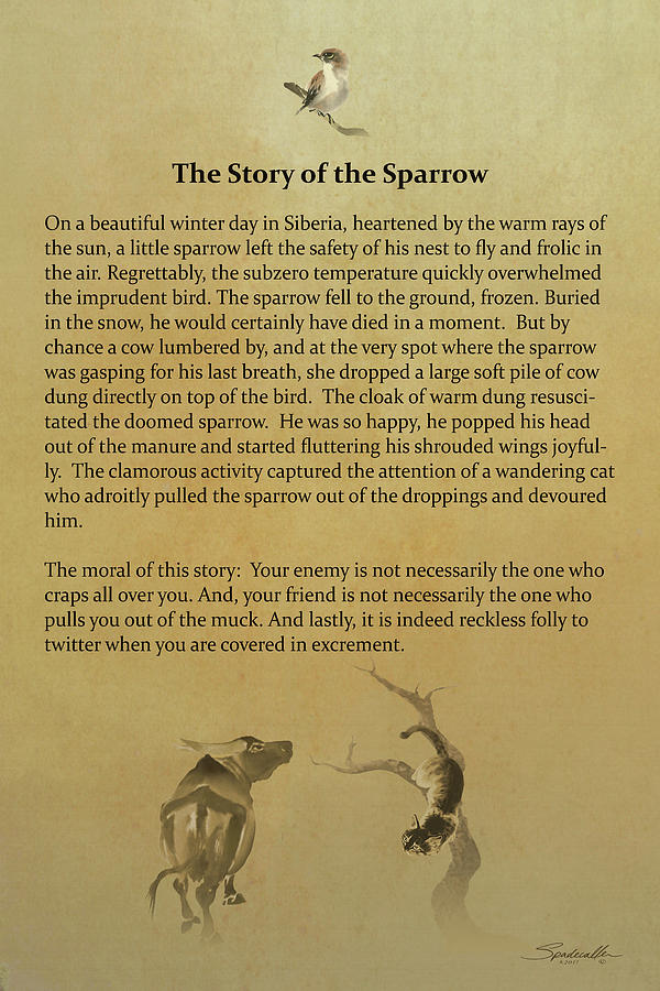 Story of the Sparrow Poster Digital Art by M Spadecaller