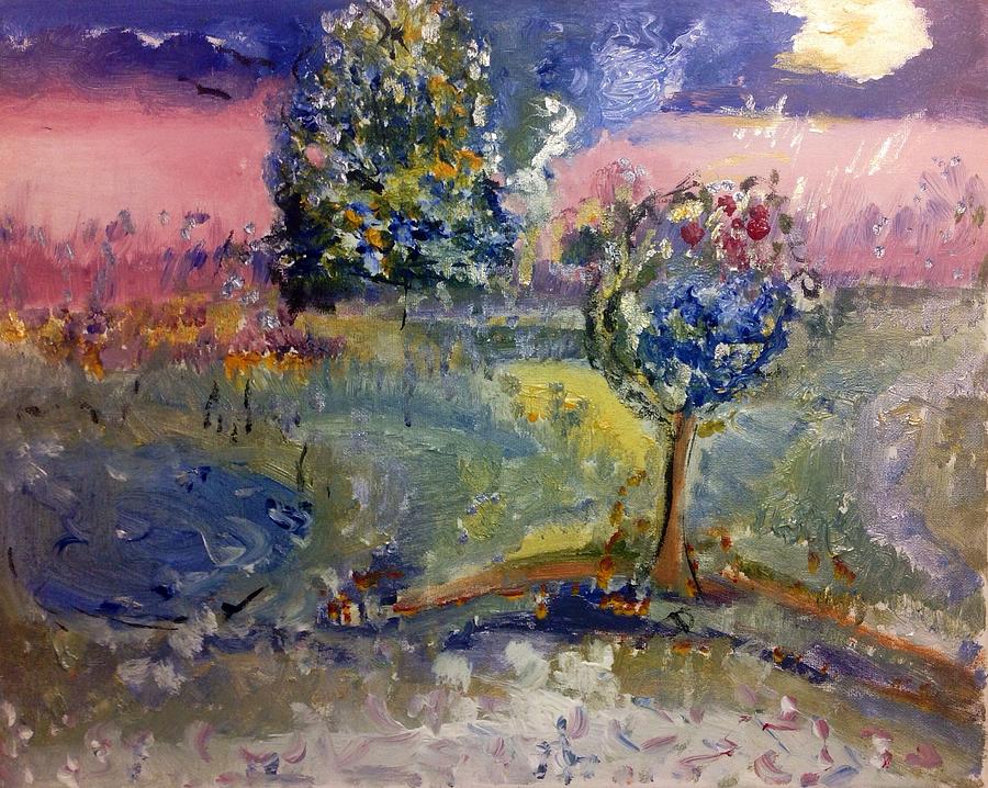 Story of two trees Painting by Judith Desrosiers