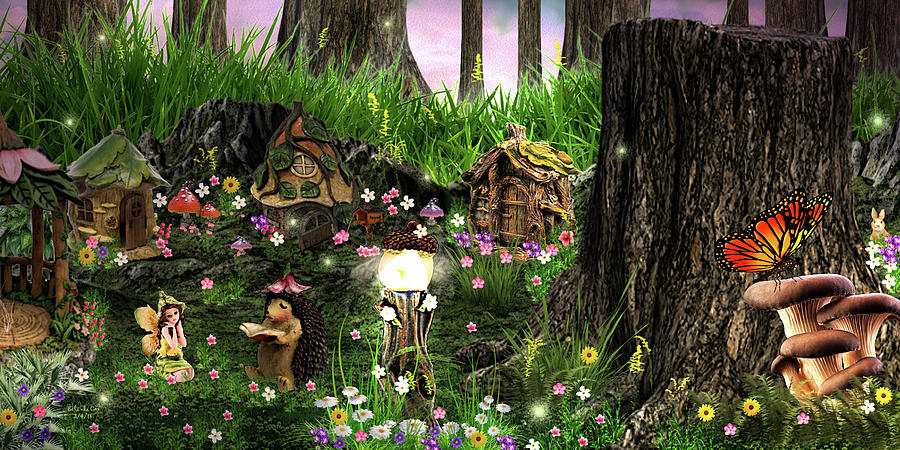 Story Time in the Fairy Forest Digital Art by Artful Oasis
