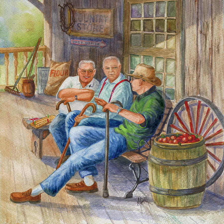 Storyteller Friends Painting by Marilyn Smith