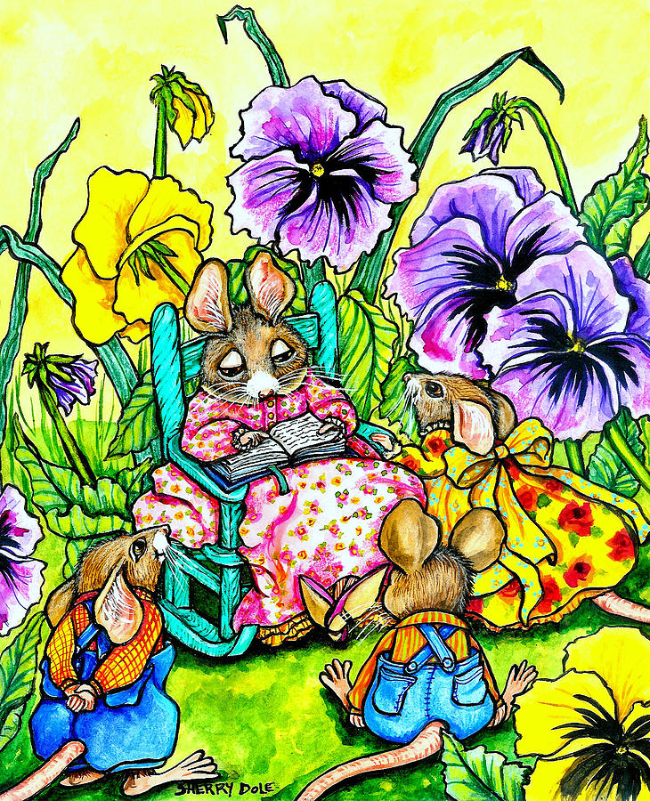 Storytime 2 Painting by Sherry Dole