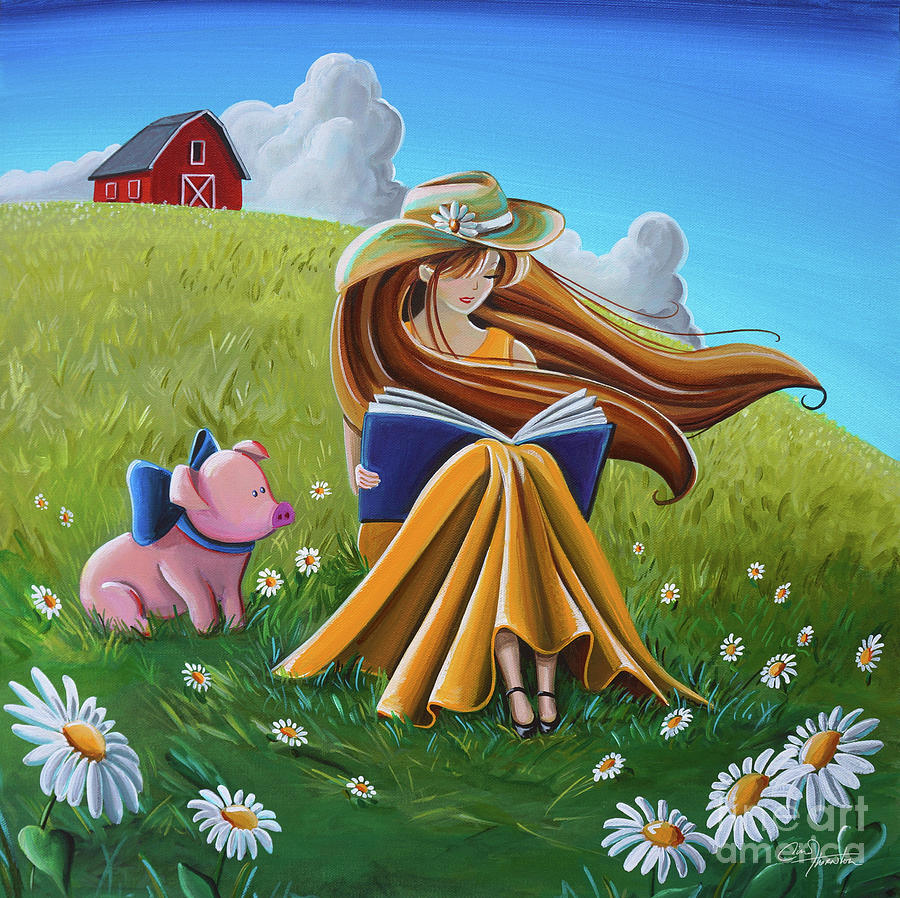 Storytime On The Farm Painting by Cindy Thornton