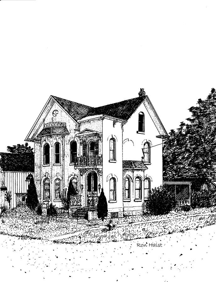 Pen Drawing - Stouffville House by Ron Haist