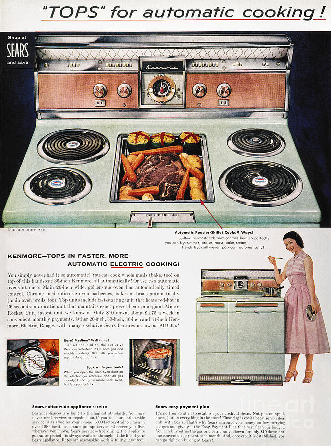 Stove Advertisement, 1957 Photograph by Granger