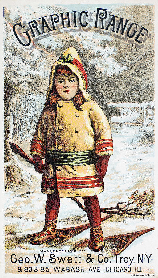 Winter Photograph - STOVE TRADE CARD, c1890 by Granger