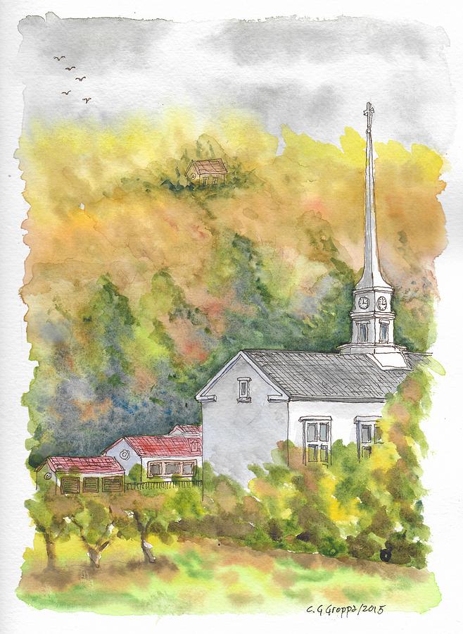 Stowe Community Church, 1839, Stowe, Vermont Painting by Carlos G Groppa