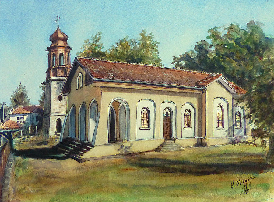 St. Paraskeva- Petka Tarnovska Church, Nikyup Painting by Henrieta Maneva