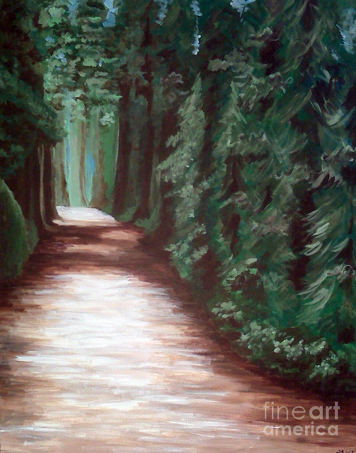 Trees Painting - Straight and Narrow by Emily Martinez Trees Painting - Straight and Narrow by Emily Martinez