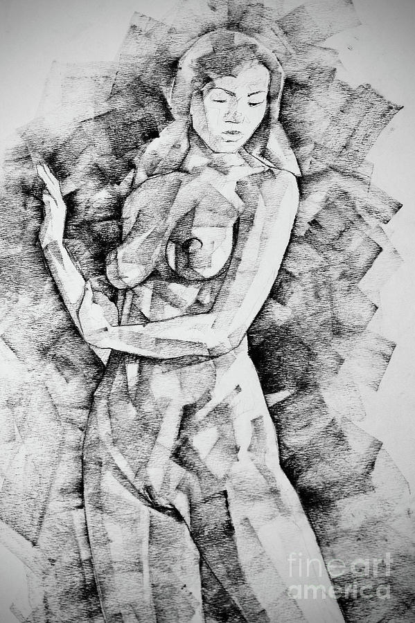 Straight Girl Close Up Pose Drawing Drawing by Dimitar Hristov