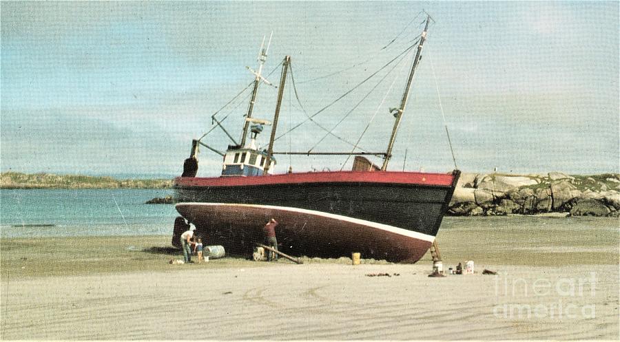    Stranded at Gweedore Donegal Photograph by Val Byrne