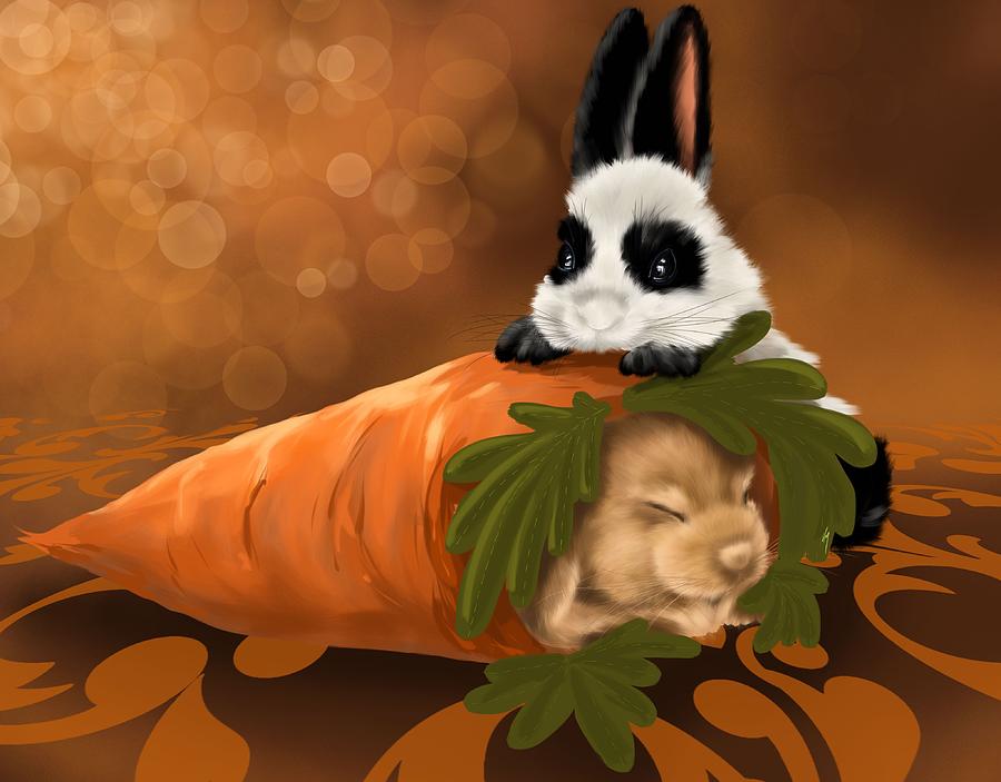 Strange carrot Painting by Veronica Minozzi