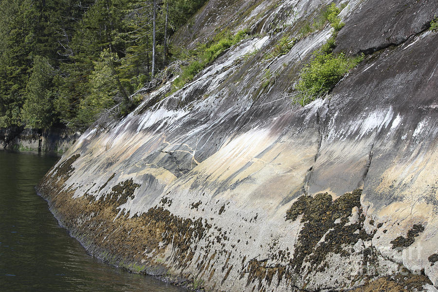 Strange Patterns On Rock Cliffs Photograph