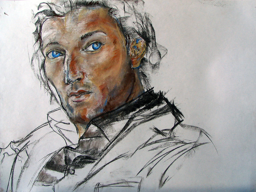 Portrait Drawing - Stranger by Iglika Milcheva-Godfrey