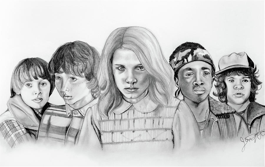 Stranger Things Kids Drawing by Jensen Twite.