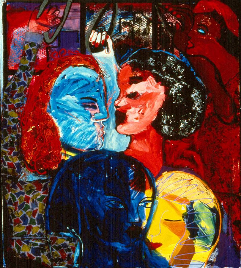 Straphanger Strangers Painting by Nina Talbot Straphanger Strangers Painting by Nina Talbot