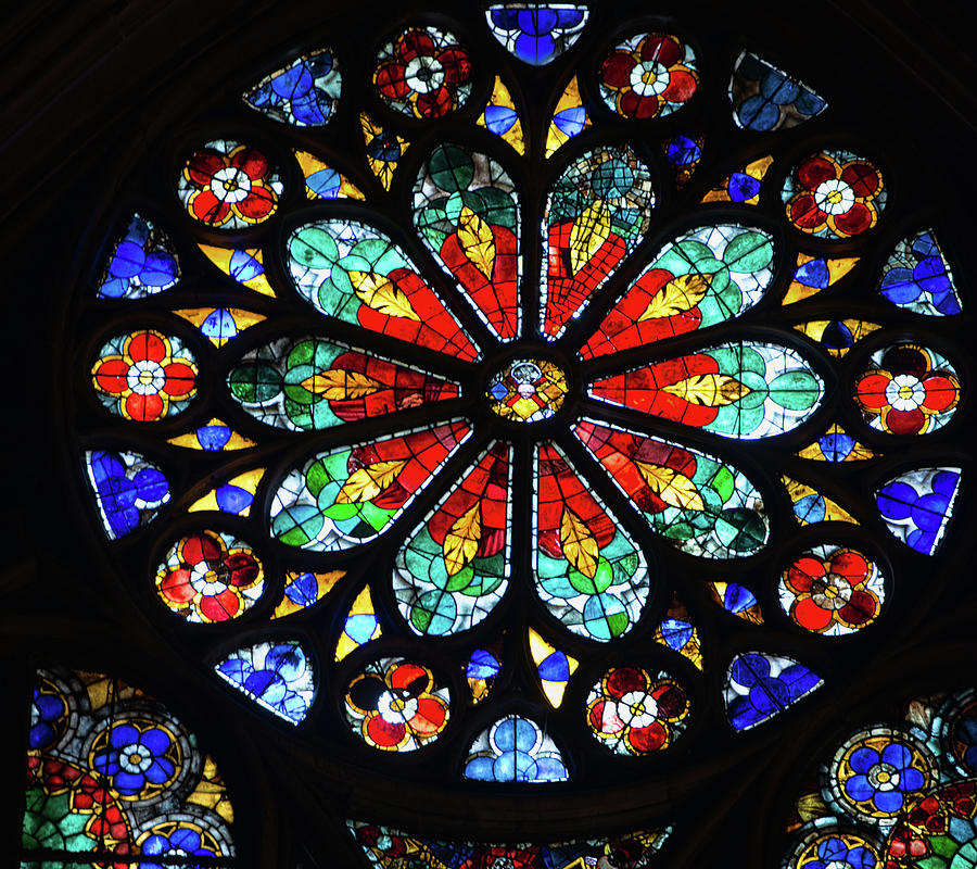 Strasbourg France Cathedral Stained Glass Rose Window 2 Photograph 