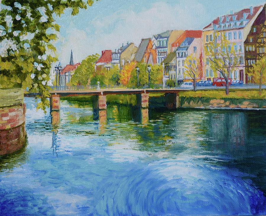 Strasbourg River Ill in Northern France Painting by Dai Wynn
