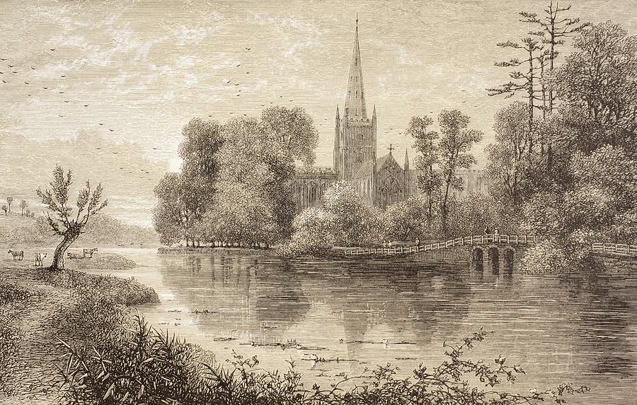 Upon Drawing - Stratford-upon-avon, England In The by Vintage Design Pics