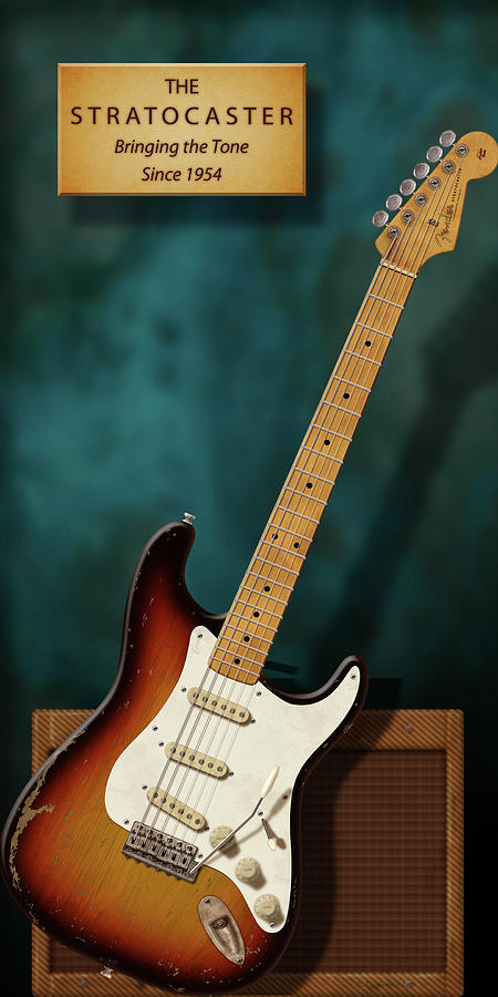Stratocaster Anniversary 2 Digital Art by WB Johnston