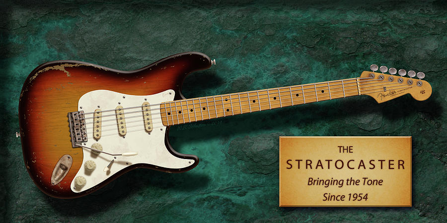 Stratocaster Anniversary Digital Art by WB Johnston
