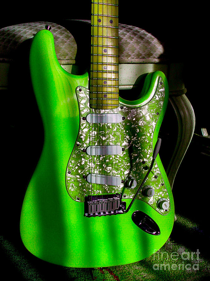 Music Photograph - Stratocaster Plus in Green by Guitarwacky Fine Art