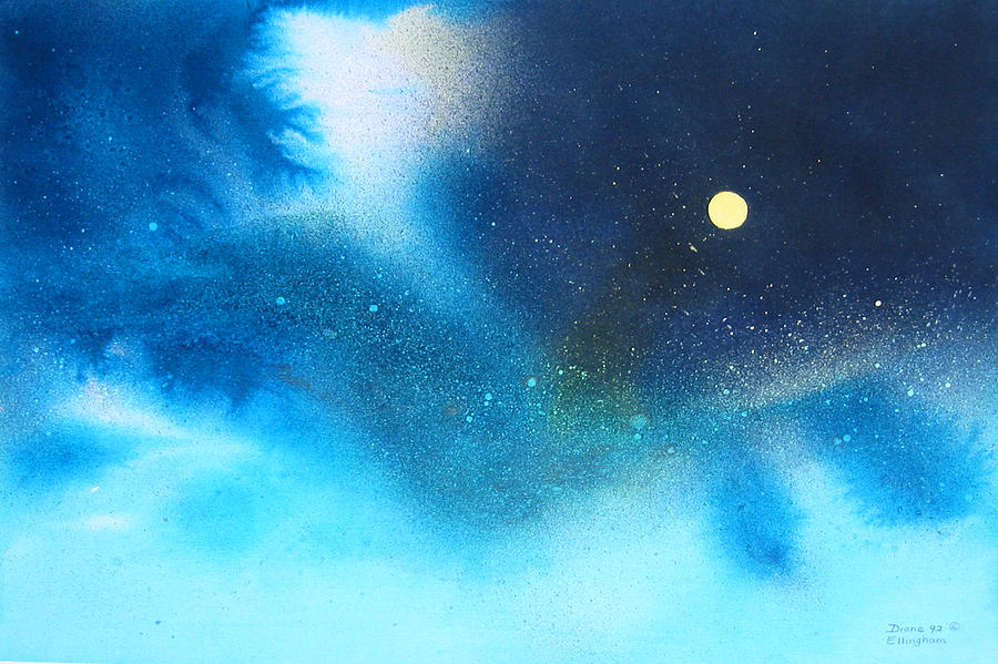 Stratos Moon Painting by Diane Ellingham