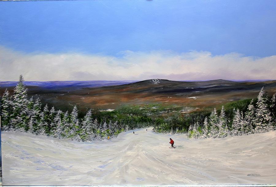 Stratton Ski Trail Painting by Ken Ahlering