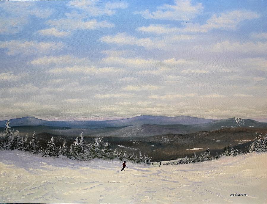 Stratton Skiing Painting by Ken Ahlering