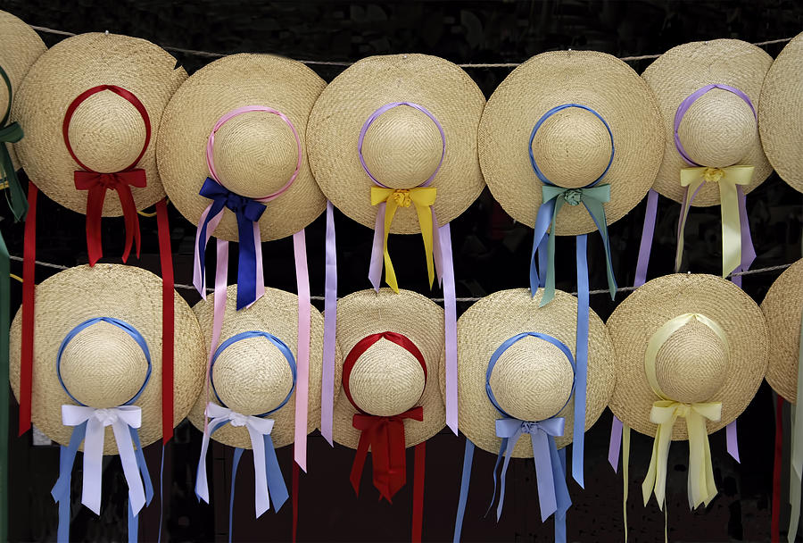 Hat Photograph - Straw Hats and Ribbons by Robert Murray