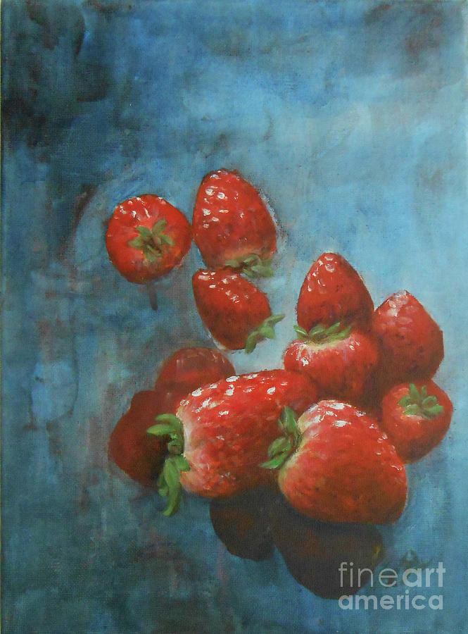 Strawberries Painting by Jane See