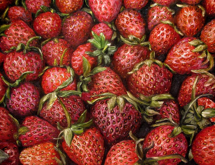 Strawberries -2 Contemporary Oil Painting Painting by Natalja Picugina