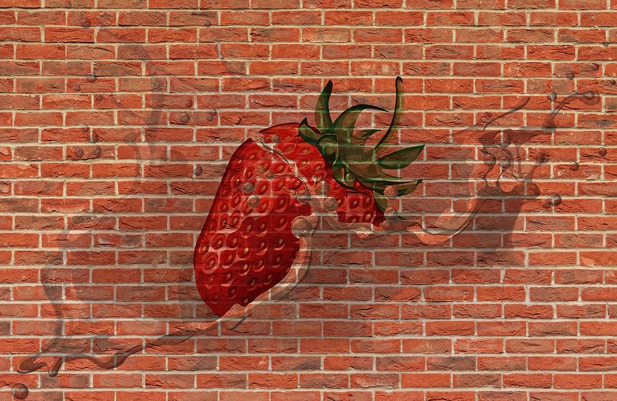 Strawberry Mixed Media - Strawberries and Cream Amazing Graffiti by Clive Littin