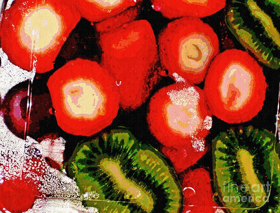 Strawberry Digital Art - Strawberries and Kiwi by Sarah Loft
